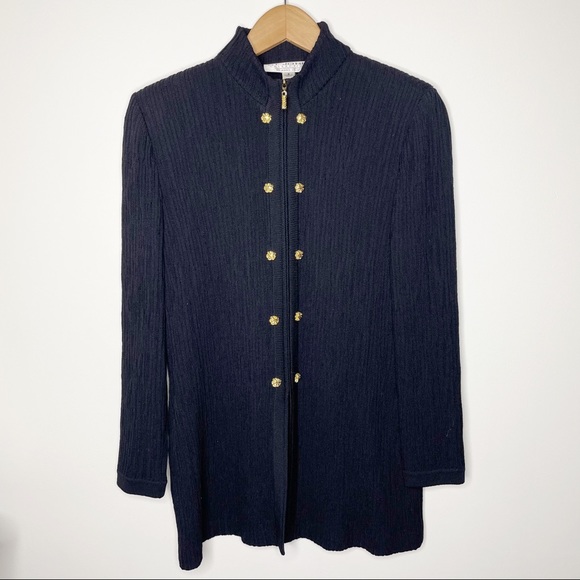 St. John Collection Knit Black Jacket Cardigan - Picture 9 of 11